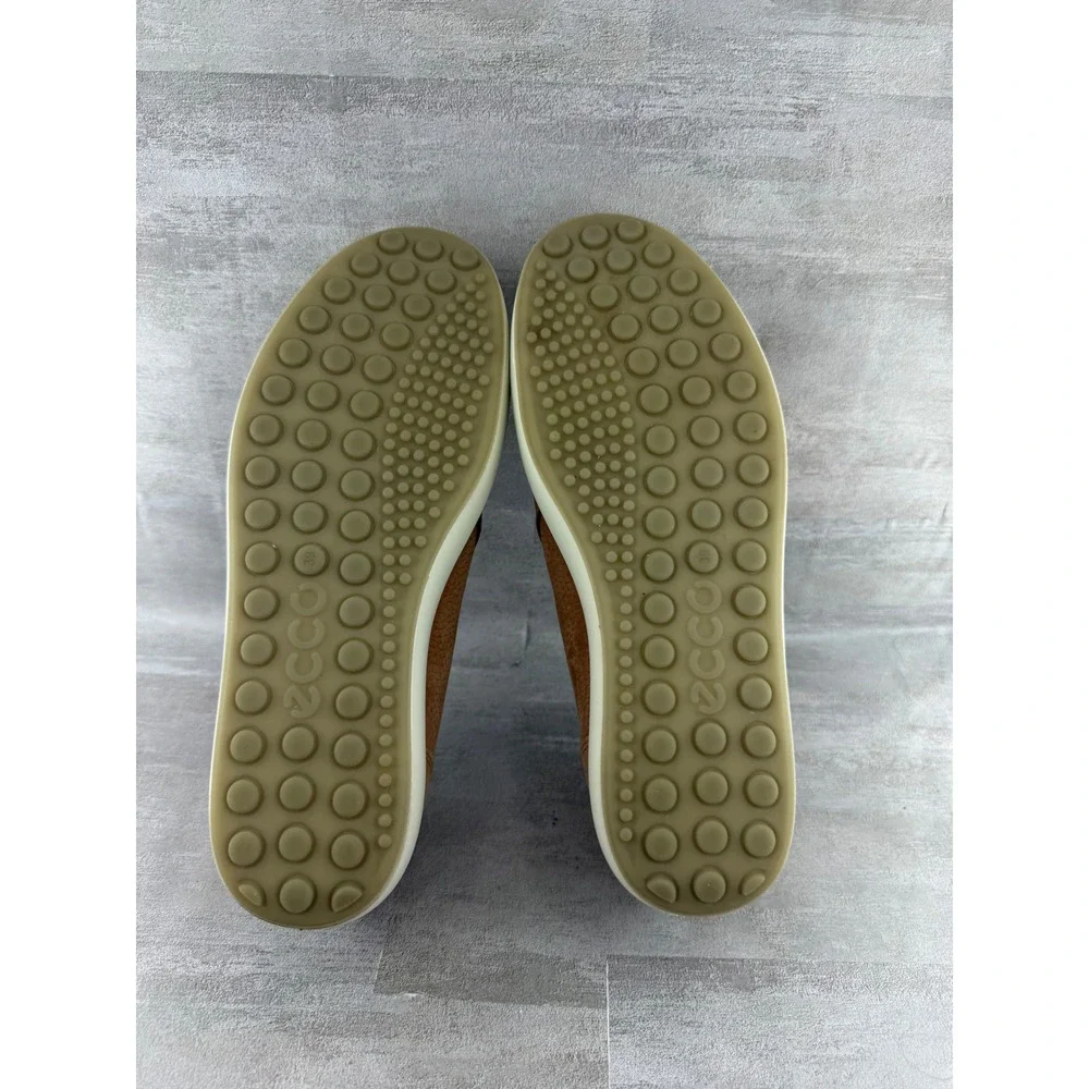 ECCO Soft 7 Tred Zip Booties Camel Brown Nubuck Leather Women Sz 8-8.5 430243